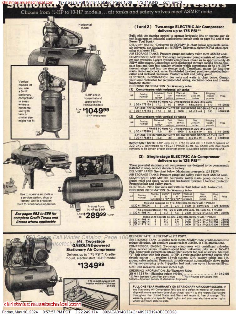 1978 Sears Fall Winter Catalog, Page 1006