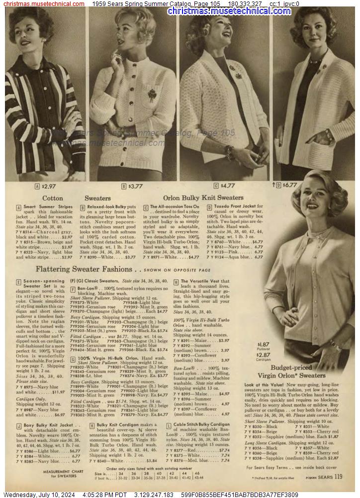 1959 Sears Spring Summer Catalog, Page 105