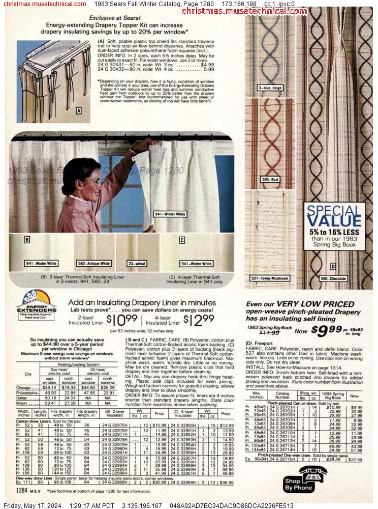 1983 Sears Fall Winter Catalog, Page 1280