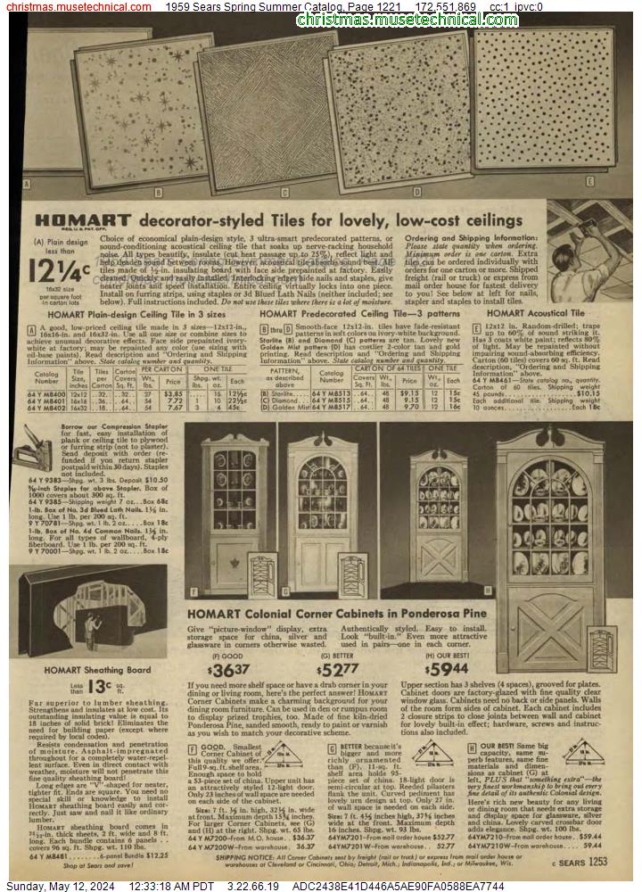 1959 Sears Spring Summer Catalog, Page 1221