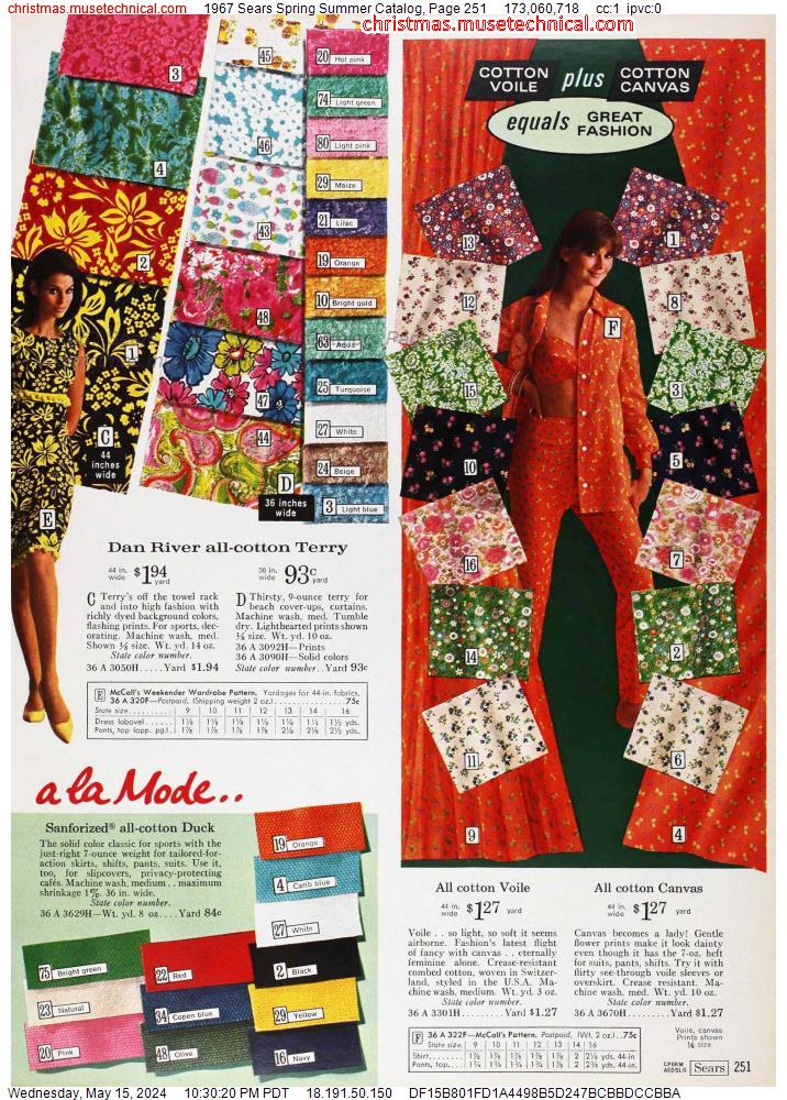 1967 Sears Spring Summer Catalog, Page 251