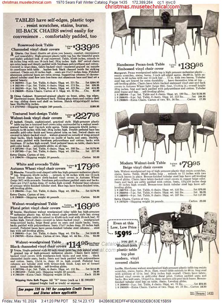 1970 Sears Fall Winter Catalog, Page 1435