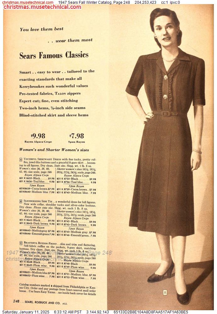 1947 Sears Fall Winter Catalog, Page 248