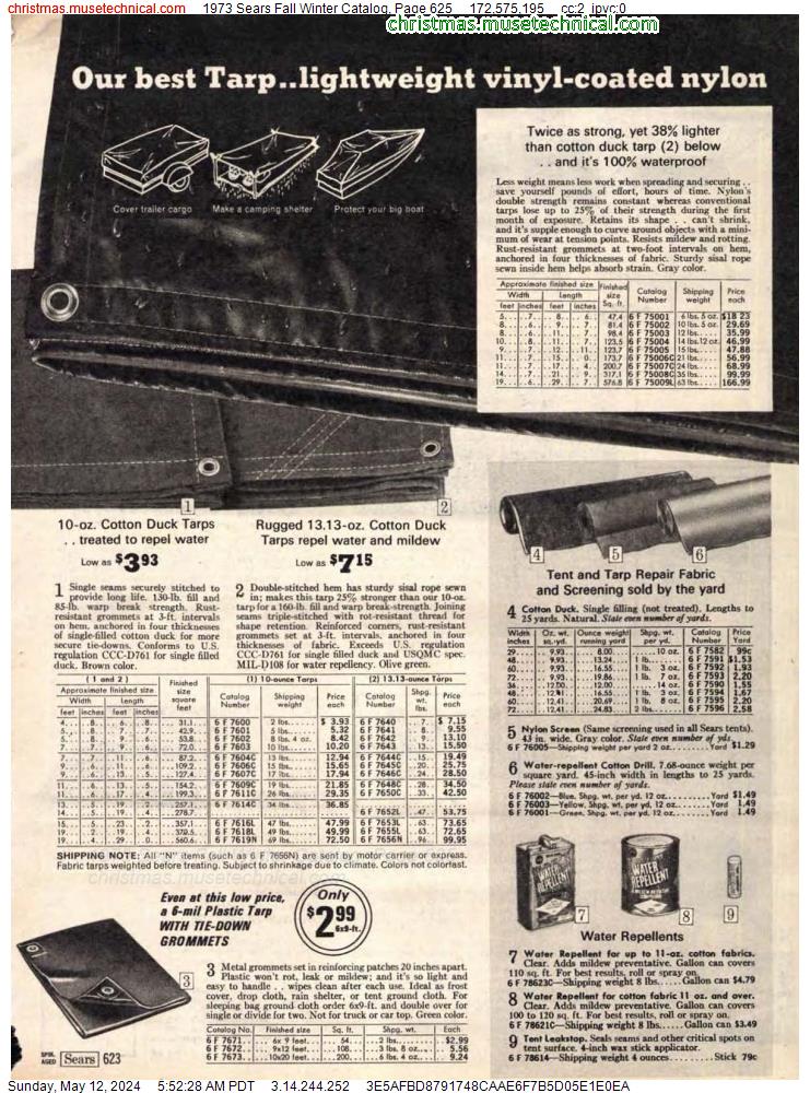 1973 Sears Fall Winter Catalog, Page 625