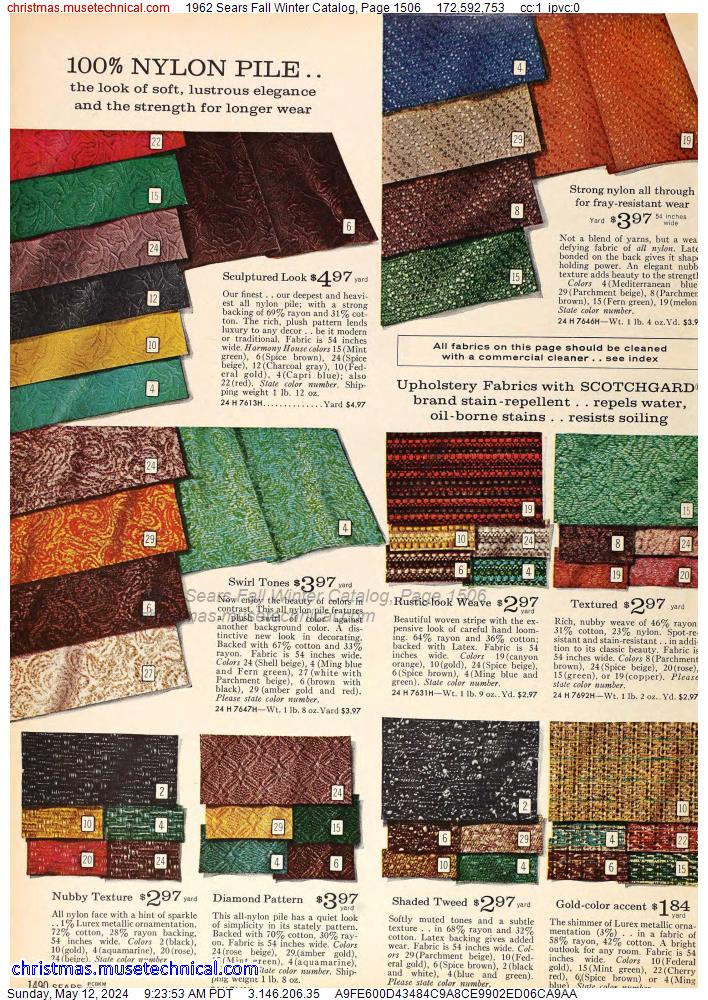 1962 Sears Fall Winter Catalog, Page 1506