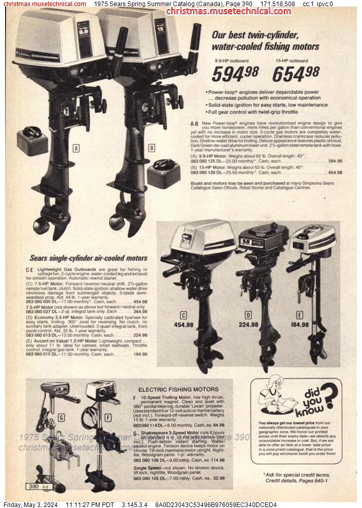 1975 Sears Spring Summer Catalog (Canada), Page 390