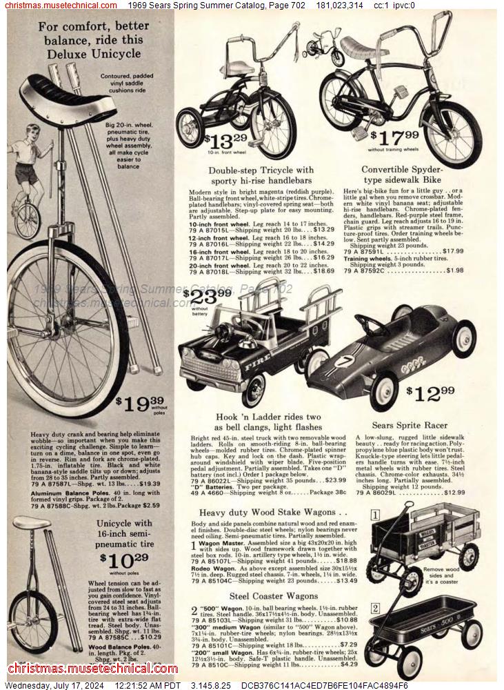 1969 Sears Spring Summer Catalog, Page 702