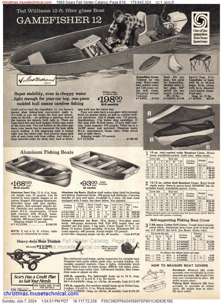 1969 Sears Fall Winter Catalog, Page 618