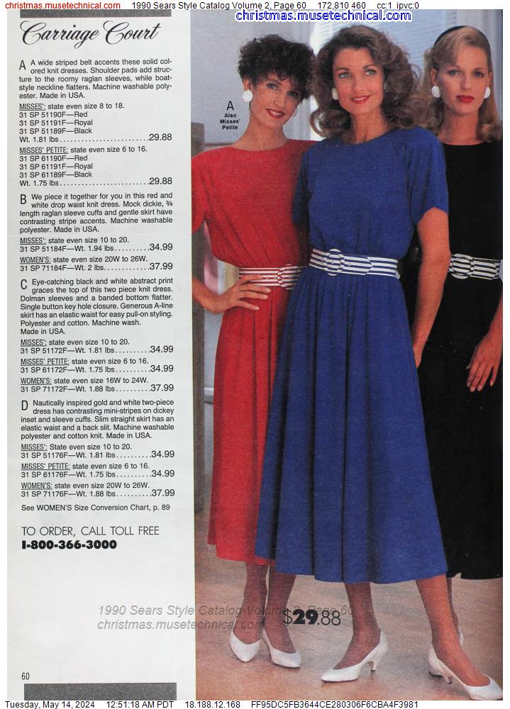 1990 Sears Style Catalog Volume 2, Page 60