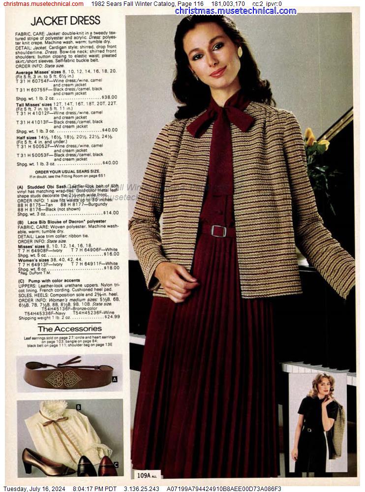1982 Sears Fall Winter Catalog, Page 116