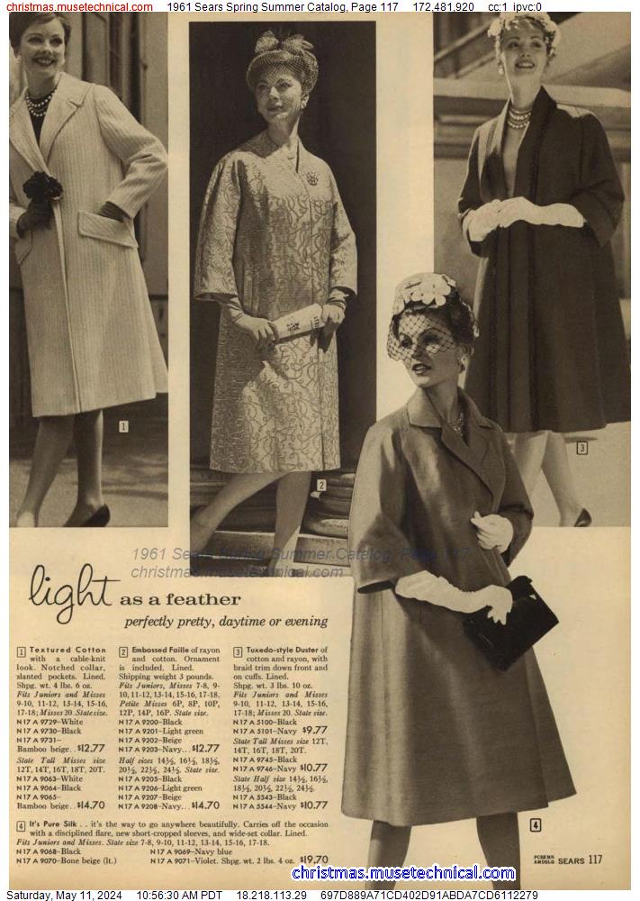 1961 Sears Spring Summer Catalog, Page 117