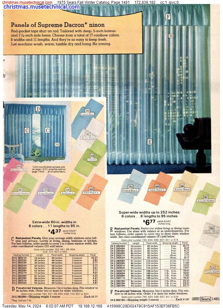1975 Sears Fall Winter Catalog, Page 1481