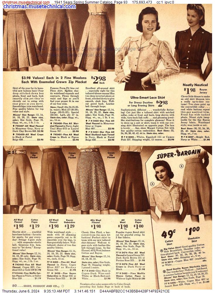 1941 Sears Spring Summer Catalog, Page 93