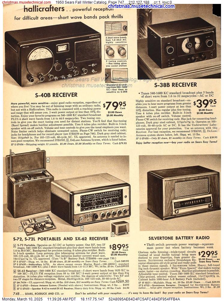 1950 Sears Fall Winter Catalog, Page 747