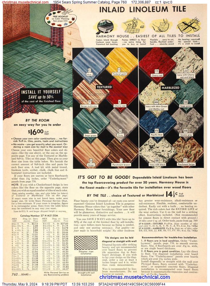 1954 Sears Spring Summer Catalog, Page 760