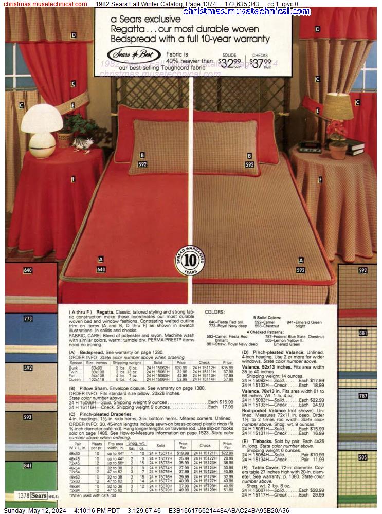 1982 Sears Fall Winter Catalog, Page 1374
