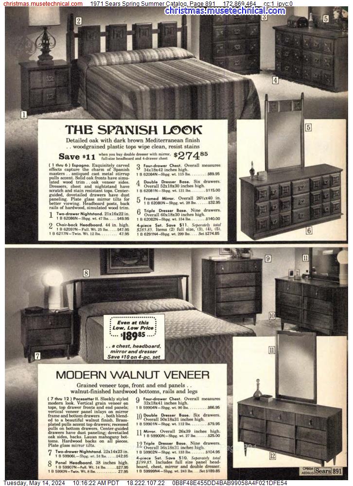 1971 Sears Spring Summer Catalog, Page 891