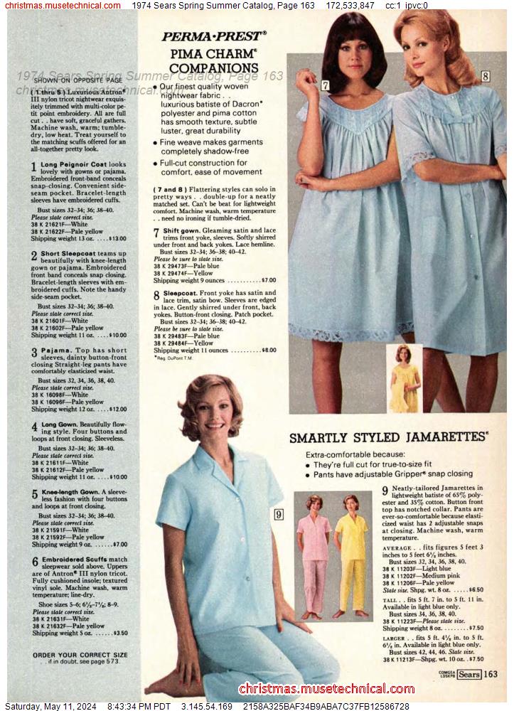 1974 Sears Spring Summer Catalog, Page 163