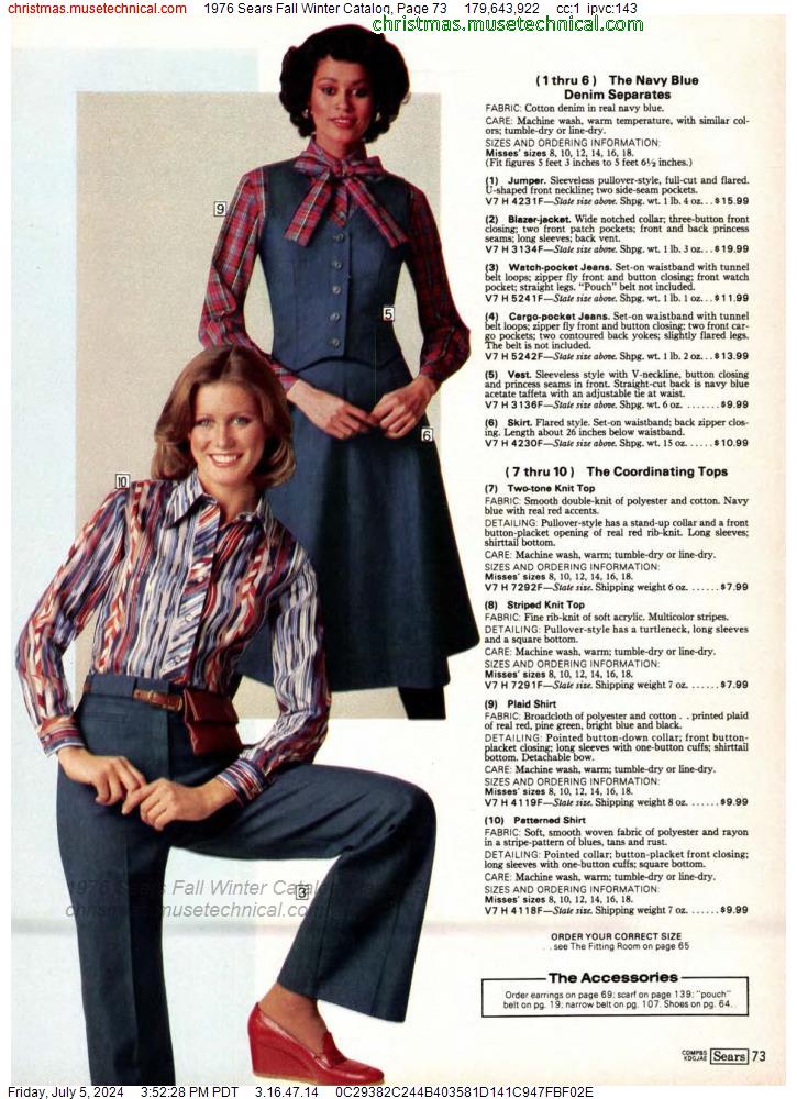 1976 Sears Fall Winter Catalog, Page 73
