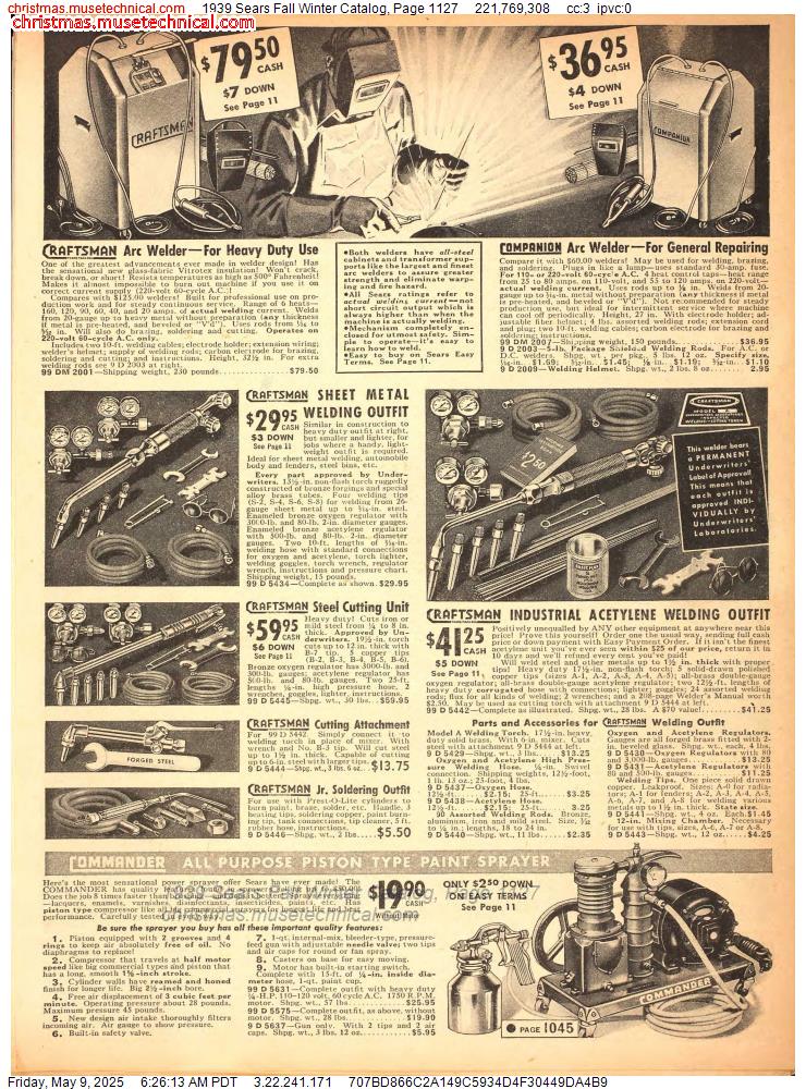 1939 Sears Fall Winter Catalog, Page 1127