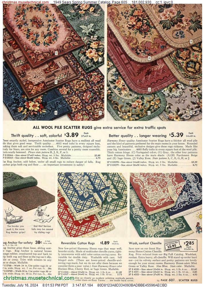 1949 Sears Spring Summer Catalog, Page 605