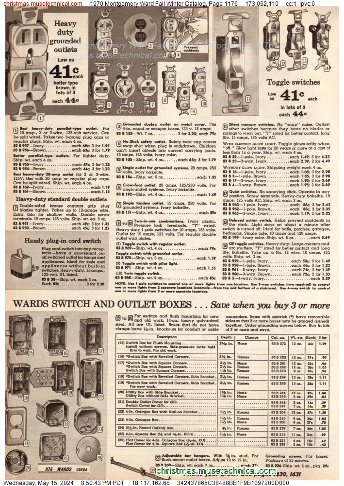 1970 Montgomery Ward Fall Winter Catalog, Page 1176
