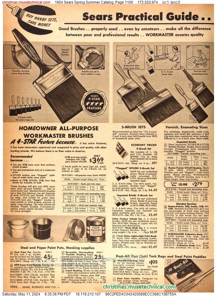 1954 Sears Spring Summer Catalog, Page 1100
