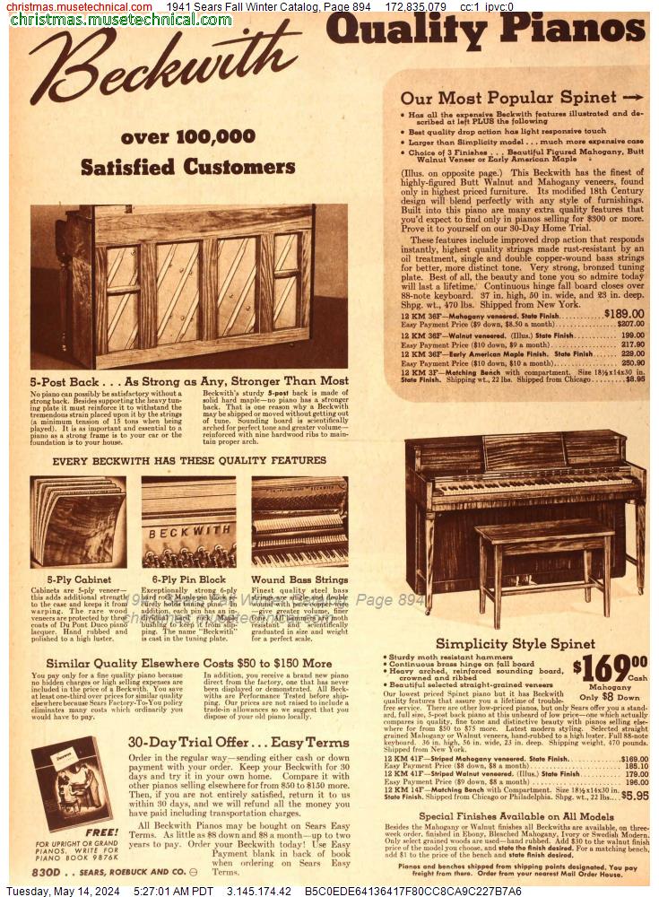 1941 Sears Fall Winter Catalog, Page 894