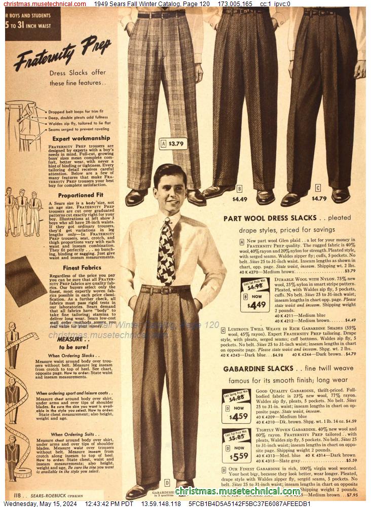 1949 Sears Fall Winter Catalog, Page 120