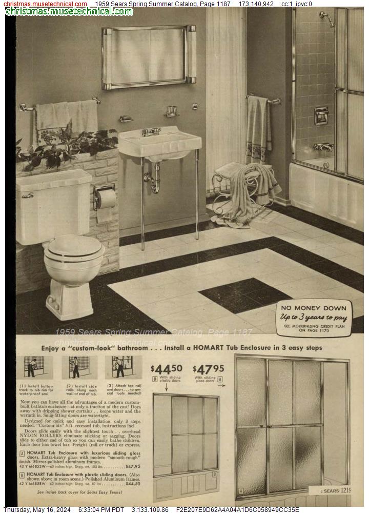 1959 Sears Spring Summer Catalog, Page 1187