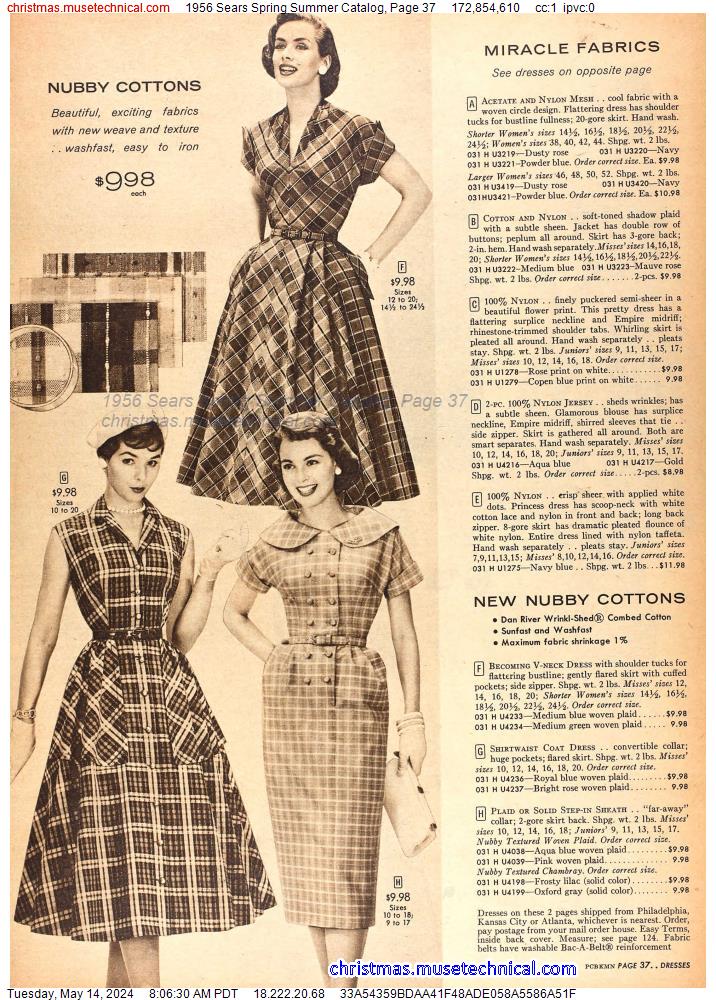 1956 Sears Spring Summer Catalog, Page 37