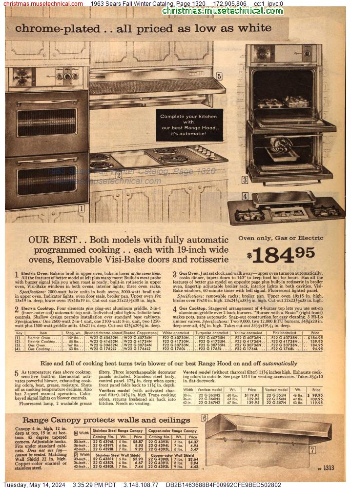 1963 Sears Fall Winter Catalog, Page 1320