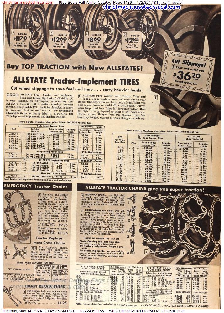 1955 Sears Fall Winter Catalog, Page 1189