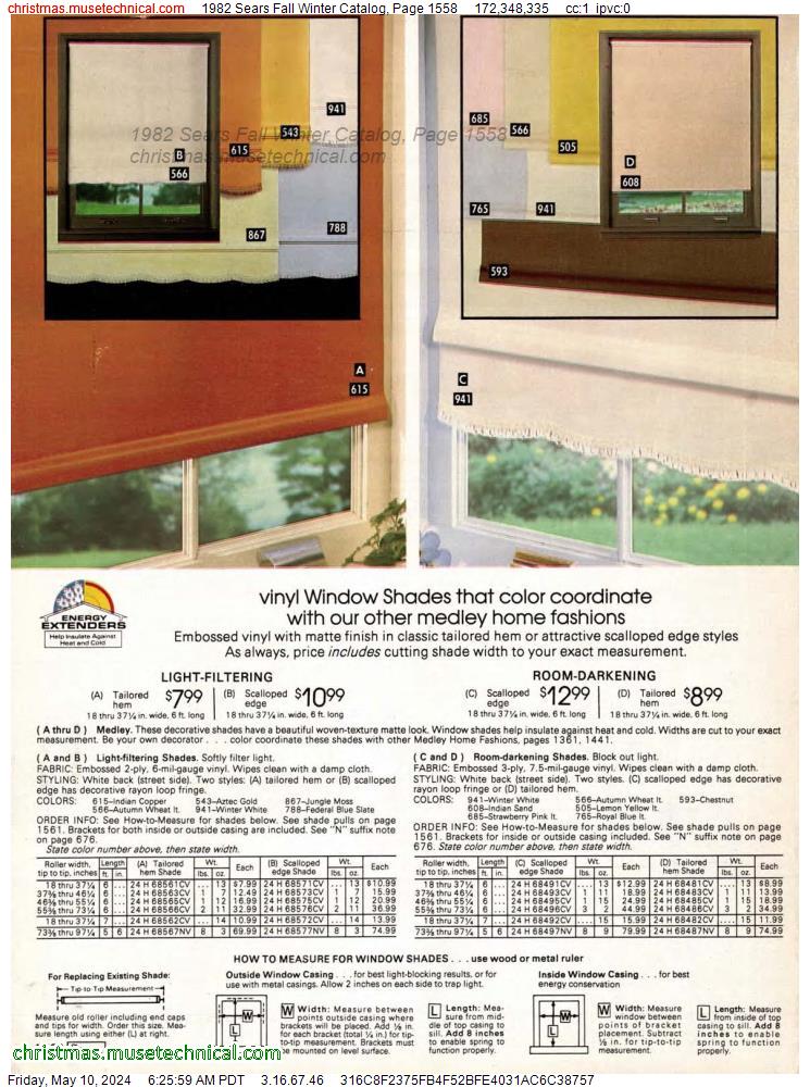 1982 Sears Fall Winter Catalog, Page 1558
