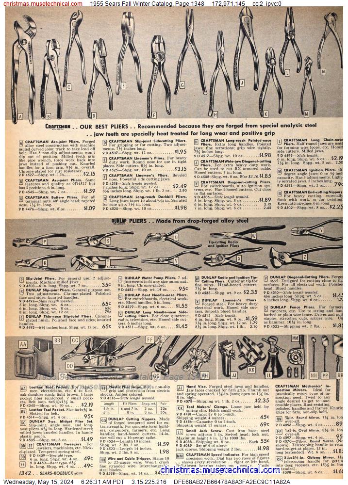 1955 Sears Fall Winter Catalog, Page 1348