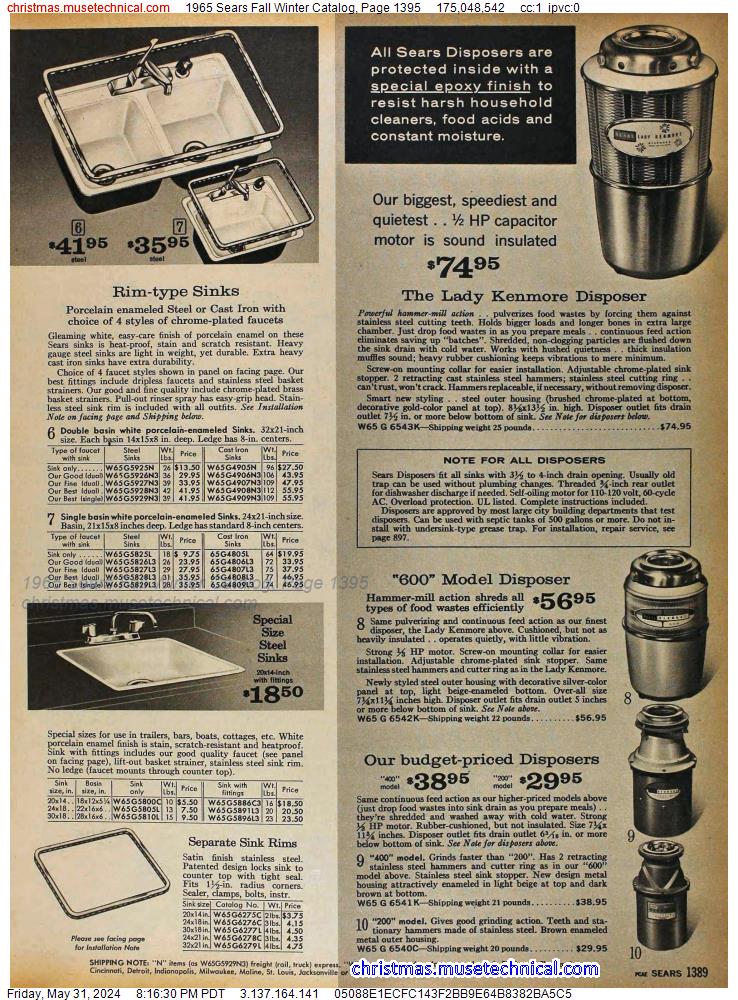 1965 Sears Fall Winter Catalog, Page 1395