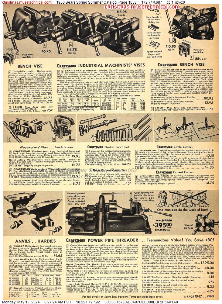 1950 Sears Spring Summer Catalog, Page 1053