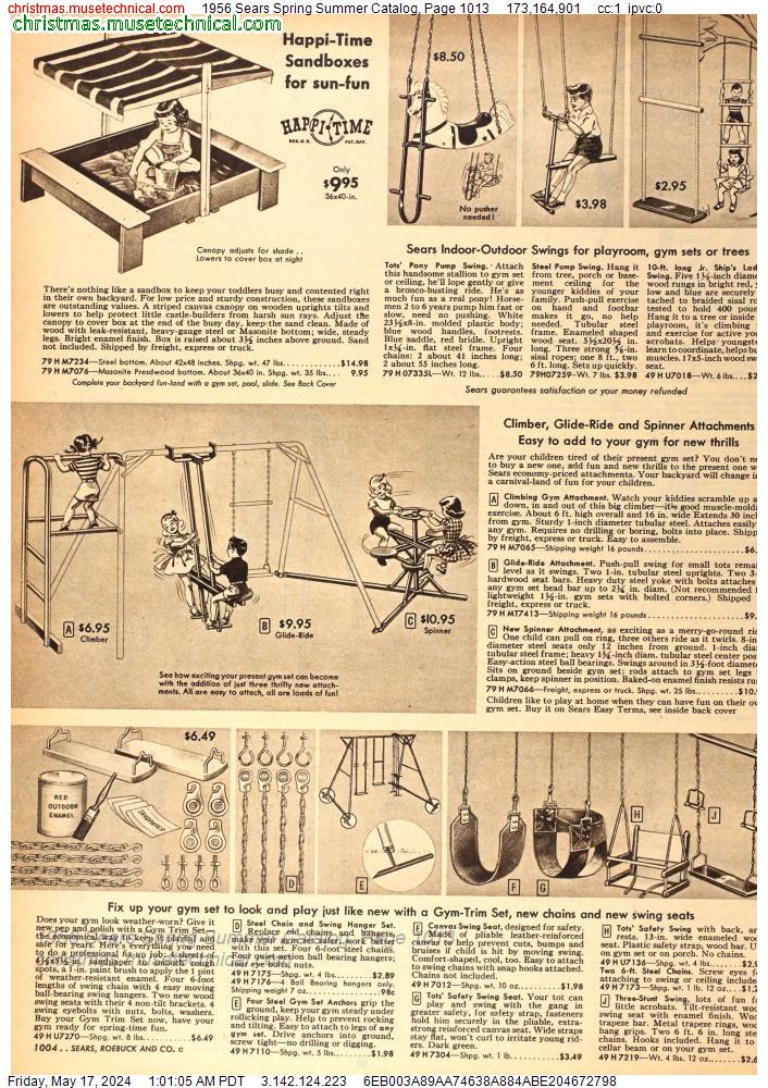 1956 Sears Spring Summer Catalog, Page 1013