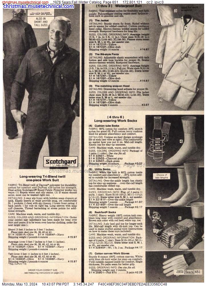 1976 Sears Fall Winter Catalog, Page 651
