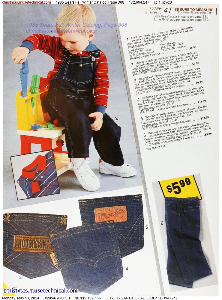 1985 Sears Fall Winter Catalog, Page 308