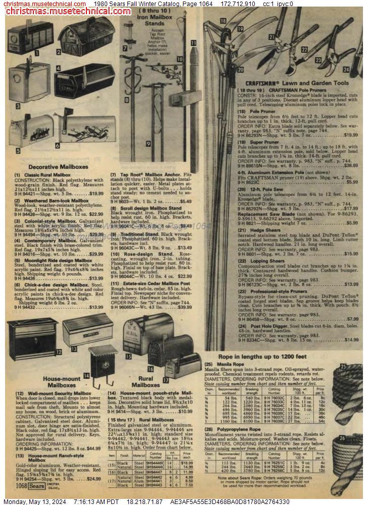 1980 Sears Fall Winter Catalog, Page 1064