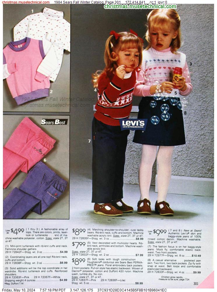 1984 Sears Fall Winter Catalog, Page 301