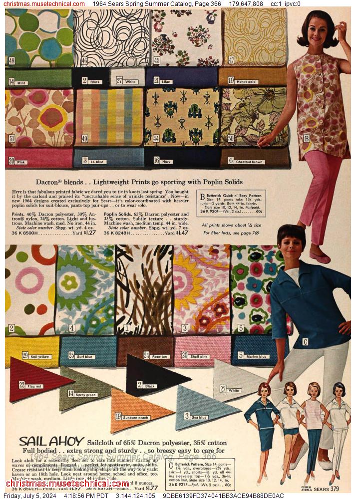 1964 Sears Spring Summer Catalog, Page 366
