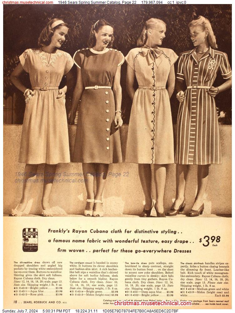 1946 Sears Spring Summer Catalog, Page 22