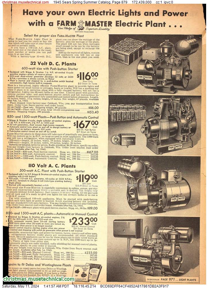 1945 Sears Spring Summer Catalog, Page 879