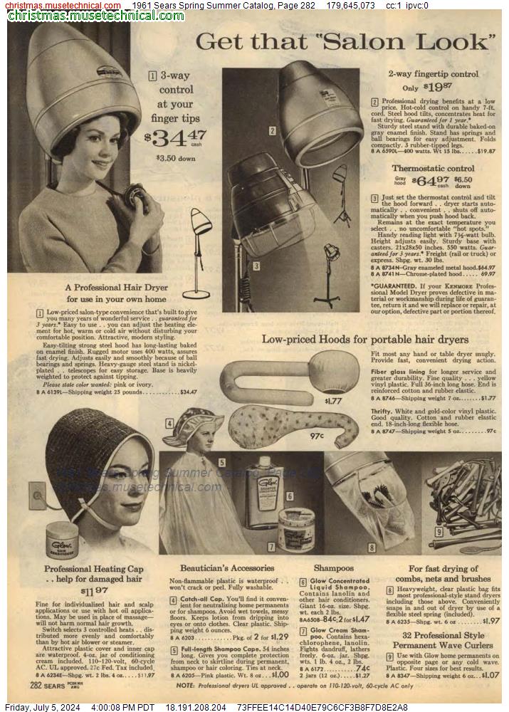 1961 Sears Spring Summer Catalog, Page 282