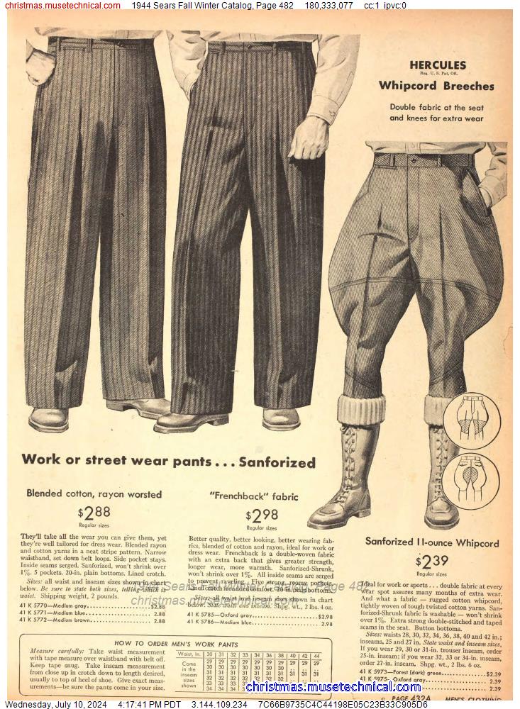 1944 Sears Fall Winter Catalog, Page 482