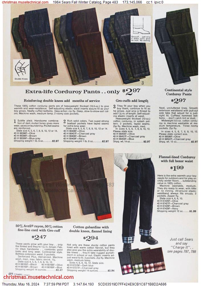 1964 Sears Fall Winter Catalog, Page 483