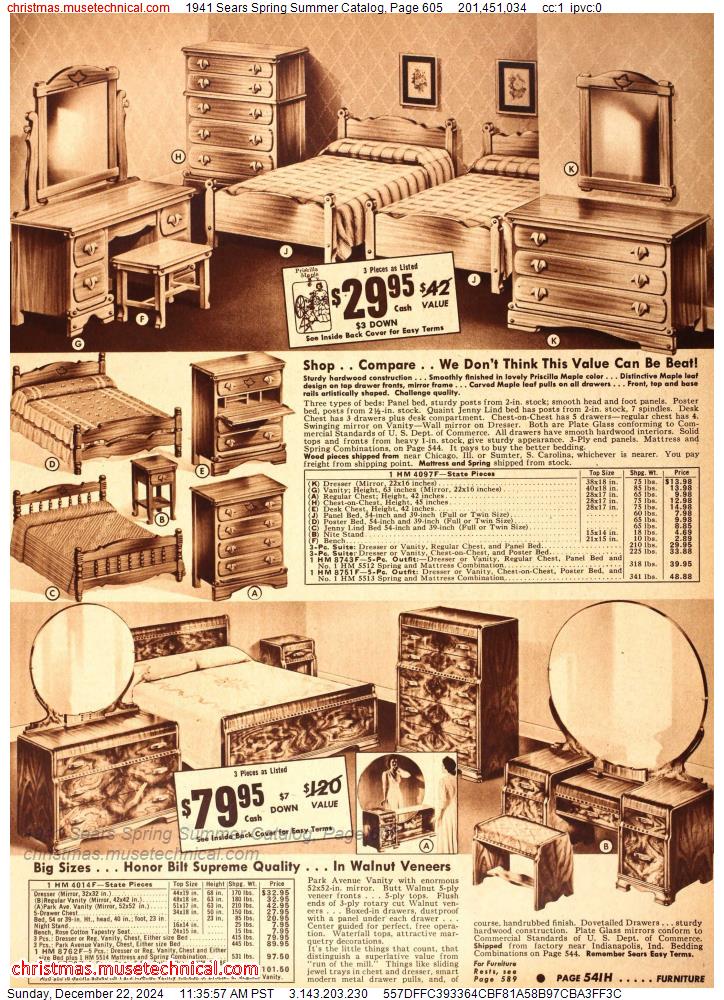 1941 Sears Spring Summer Catalog, Page 605