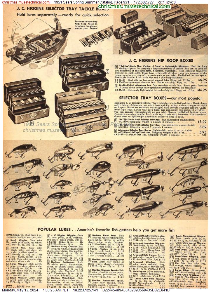 1951 Sears Spring Summer Catalog, Page 931